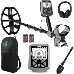 Gbnryg Metal Detector for Adults,12″ IP68 Waterproof Search Coil with High Accuracy System,Advanced DSP Chip Technology,5 Modes with LCD Backlit Display for Beach Hunting&Jewelry Finding