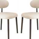 Pinyunxuan White Dining Chairs Set of 2,Modern and Stylish PU - Leather Upholstered Dining Table and Chairs, Carbon Steel Material