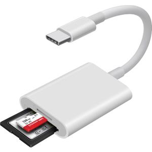 USB C SD Card Reader, WNXSLOAD SD Card Adapter with SD MicroSD Dual Slots for iPhone 15 16 iPad Mac MacBook Laptop, USB-C/TypeC High-Speed Trail Camera Memory Card Reader, Plug & Play - 2 Slots