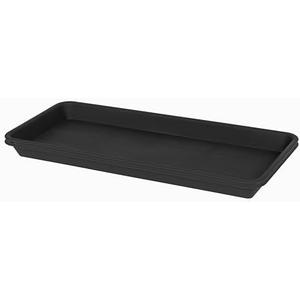 VUWEZ 2 Pack of Plastic Plant Tray Saucer Rectangular 20 21 inch, Planter Trays Saucers for Indoors Outdoor, Plant Water Drip Tray for Flower Pot Planter, Windowsill Trays (8.5 X 21'', Black)