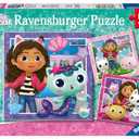 Ravensburger Gabby's Dollhouse 3 x 49 Piece Jigsaw Puzzle Set for Kids - Screen-Free Activity Boosts Concentration and Focus