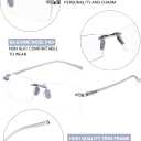 TERAISE Rimless Reading Glasses Comfortable Lightweight Frameless Reader 3 Pack Men and Women Blue Light Blocking Computer Eyeglasses, Grey (1.5X)