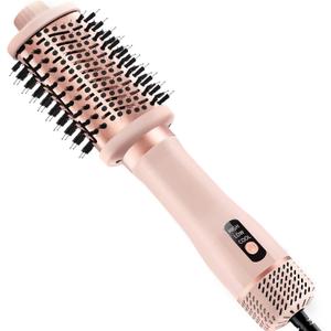 High Speed Hair Blow Dryer Brush - 3X Faster Drying Ionic Blowout Styler 5-in-1 Brush for Anti-Frizz, Straight Hair, Curls Volumizing Blowouts Ceramic Titanium Barrel with Smoothing Comb Negative Ion