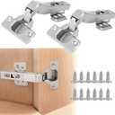 HBL' 4 Pack 45 Corner Cabinet Hinges, 45 Degree Angled Hinge Replacement for Diagonal Wall Cabinets, 35MM European Soft Close Hinges for Frameless Doors