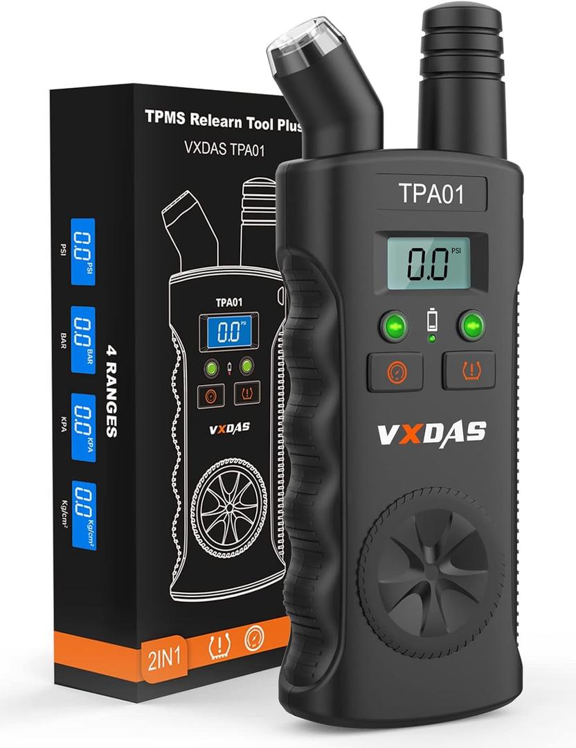 VXDAS TPA01 TPMS Relearn Tool for GM, 150PSI Digital Tire Pressure Gauge, 2 in 1 Tire Pressure Monitoring Sensor Activation Tool for Buick/Chevy/Cadillac/Opel Series Vehicles, 2 Mins Quick Reset
