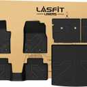 LASFIT Floor Mats & Backrest Mats & Trunk Mat for Mazda CX50 2023-2026 (Not for Hybrid) All Weather TPE Custom Fit Floor Liners Car Mats Accessories, 1st & 2nd Row & Seatback & Cargo Mats, Black