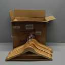 TOPIA HANGER Wooden Hangers 30 Pack, Natural Wood Clothes Hangers, Durable Coat Hanger with 360-Degree Rotatable Hook, Non-Slip Pants Bar and Shoulder Notches for Camisole Tops-CT34N30