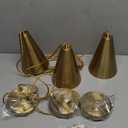 Gold Pendant Lights Kitchen Island,Dining Room Light Fixtures Over Table 3 Pack with Brushed Brass Cone Metal Shade, Modern Farmhouse Mini Chandeliers,Adjustable Cord Hanging Lighting for Bar,Sink