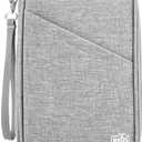 Passport Holder Family, Women Rfid Blocking Passport Wallet, Travel Essentials Premium Wallets, Waterproof Passport Holders Bag for Men Traveling, Travel Document Organizer Credit Cards Case (01 Quartz Gray)
