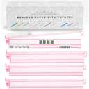Mahjong Racks with Pushers 4PCS Set Majiang Tile Holder Acrylic Mahjong Racks Accessories and Gifts, Pink