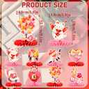 2 x Large, Pack of 8 | 3D Valentine Honeycomb Centerpiece, Red and Pink Valentines Day Centerpieces Table Decorations for Valentine's Day Party Supplies Ideas, Favors