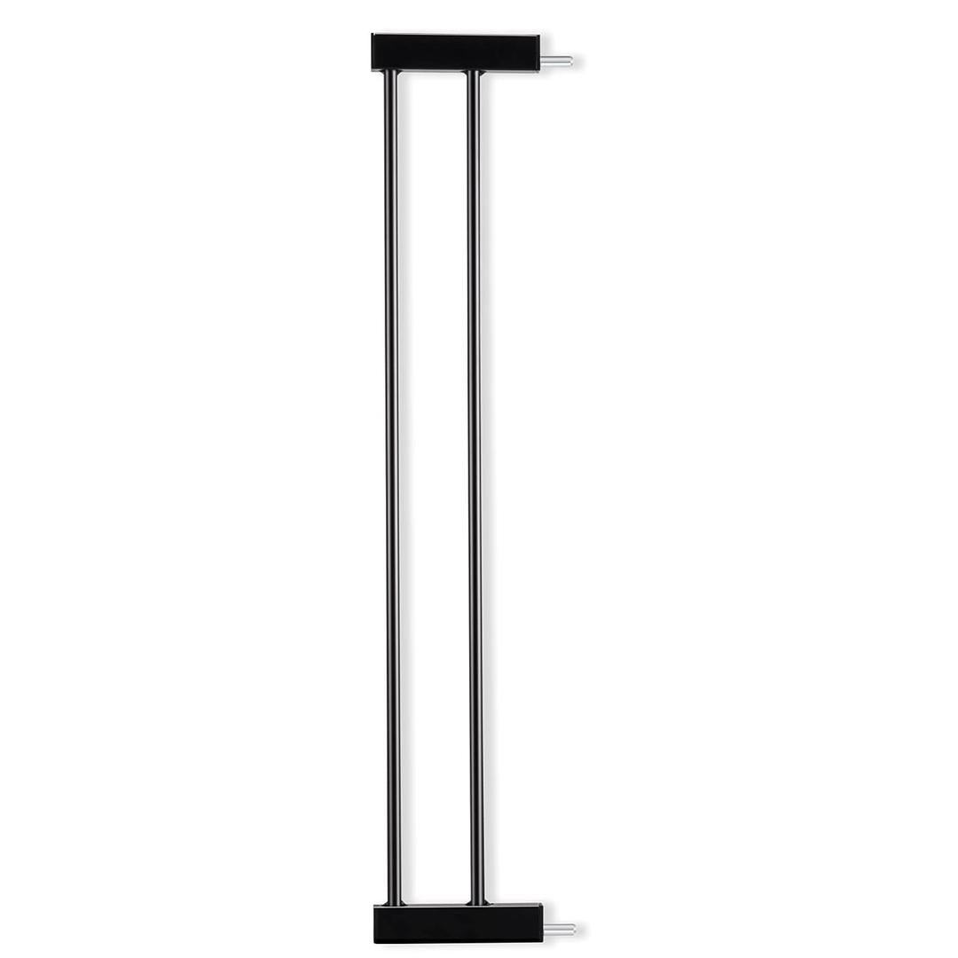 BABELIO Metal Baby Gate,5.5inch (14cm) Black Extension, Extra Wide Baby Gates for Stairs & Doorways, Pressure Mounted Walk Thru Child Gate with Door, NO Need Tools NO Drilling,30" Tall