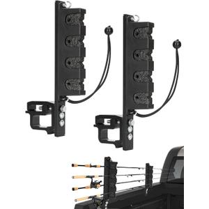 Fishing Rod Holder for Truck Bed, Holding 4 Rods Truck Bed Fishing Rod Holder, Aluminum Fishing Pole Holders for Truck