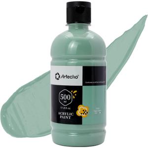 Artecho Sage Green Acrylic Paint Large Bottle 500ml / 17oz, Sage Green Craft Paint for Art Supplies, Sage Green Paint for Canvas, Rocks, Wood, Fabric, Ceramic, Non Toxic Paint Artecho Sage Green Acrylic Paint Large Bottle 500ml / 17oz, Sage Green Craft Paint for Art Supplies, Sage Green Paint for Canvas, Rocks, Wood, Fabric, Ceramic, Non Toxic Paint