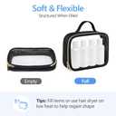 PACKISM Clear Makeup Bag Combo Pack, 1 TSA Approved Medium & Large for Checked Luggage, Clear Toiletry Bag with Handle, Water-resistant Travel Essentials Organizer, Black