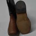 Rollda Kids Cowboy Boots for Boys Girls Western Square Toe Cowgirl Boots with Walking Heel, 11 (Black/Tan)