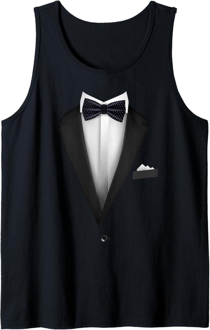 Tuxedo Wedding Special Occasion Bow Tie Tank Top,Small