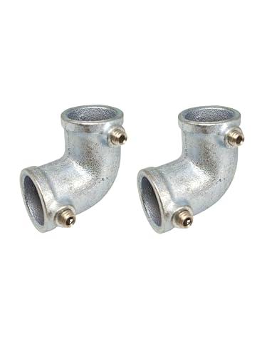 6 Pcs Galvanized Pipe Fittings, 90 Degree L Tube Connector Fit for 1 Inch(25.4 mm) OD Steel Pipe, Structural Elbow Joint Between Two Pipes Connector, Cast Iron