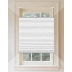 Custom Size Tension Holding Top Down Bottom Up Cellular Shades, Room Darkening Blackout Top Down Bottom Up Cellular Shades, Energy-Saving Honeycomb Blinds, Noise Reduction Honeycomb Blinds (02- Blackout- Snow White)