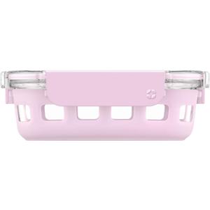Ello Duraglass Meal Prep Container, 1.75 cup- Glass Food Storage Container with Silicone Sleeve and Airtight BPA-Free Plastic Lid, Dishwasher, Microwave, and Freezer Safe, Cashmere Pink