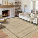 GarveeHome Scalloped Washable Rugs 8x10 Area Rugs for Living Room Non Slip
