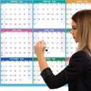 Yearly Wall Calendar 2026 - Large Yearly Calendar 2026, Jan 2026 - Dec 2026, 25.2" x 38.2" (Open), 2026 Calendar, Large Wall Calendar 2026, Full Year Paper with Notes, Thicker Paper - Multi