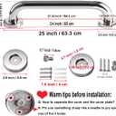 2 Pack 24 Inch Shower Grab Bar, iMomwee Chrome Stainless Steel Bathroom Grab Bar Handle, Bathroom Shower Balance Bar,Safety Hand Rail Support,Handicap Elderly Senior Assist Bath Handle(1.25" Diameter)