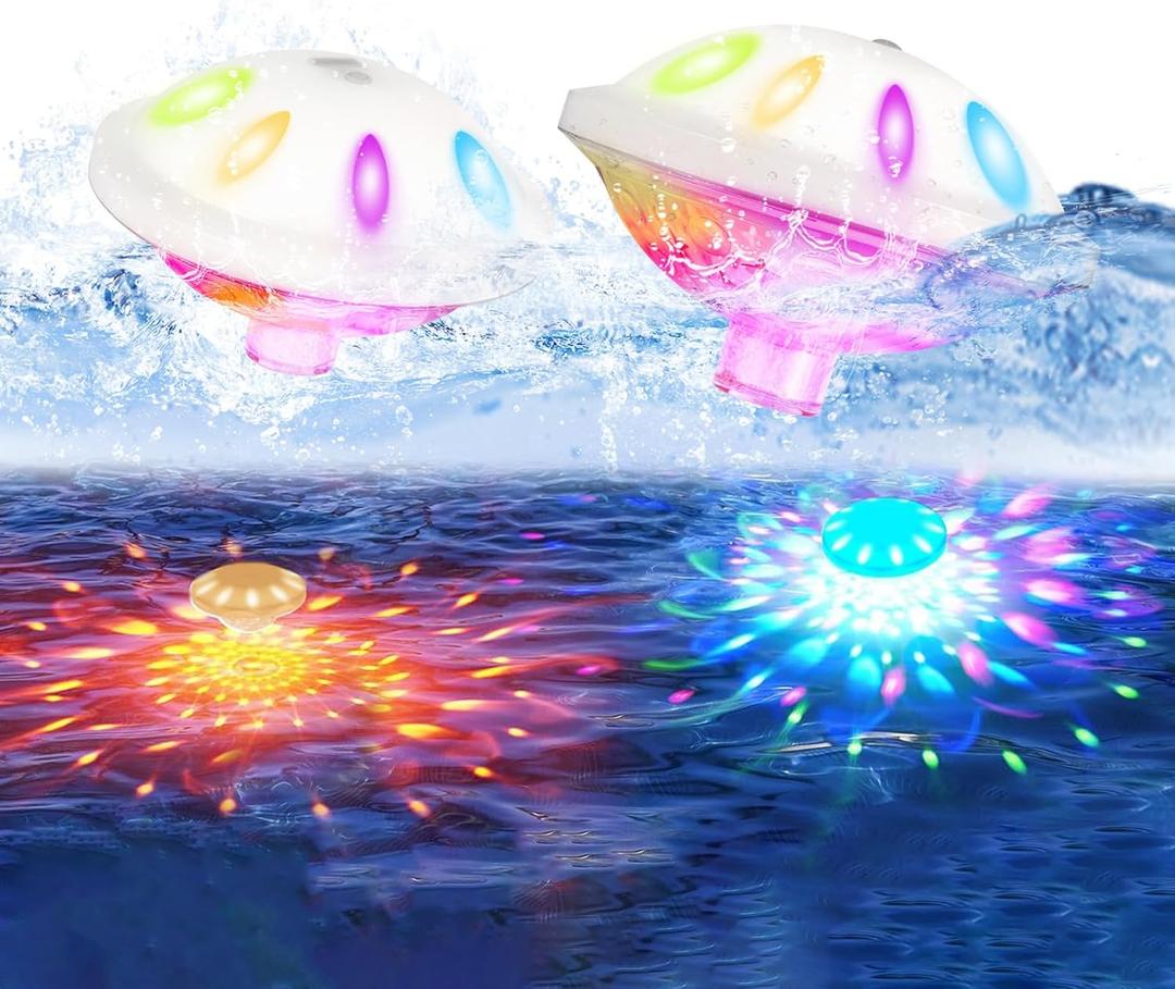 2PACK Floating Pool Lights, Rechargeable Pool Lights