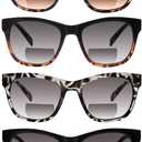 4 Pack Bifocal Reading Sunglasses for Women Men,UV400 Sun Readers Glasses (Multicolor)