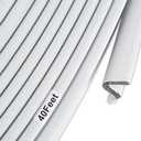 Bouiexye White Door Weather Stripping Soundproof Dustproof Door Seal Strip 40 Feet for Doors and Windows Frame Replacement V-Shaped Q Foam Card Slot Installation Seals