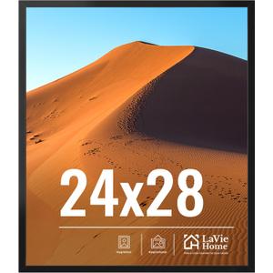 LaVie Home 24x28 Picture Frame for Wall Display, 24x28 Black Picture Frame with HD Plexiglas, 24 x 28 Photo Frame 1 Pack, Display Frame for Vertical or Horizontal, Classic Collection