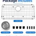 iPEGTOP Sink Rack for Bottom of Sink, Stainless Steel Sink Protector 28-3/4" x 15-3/4" with Rear Drain, Sink Grid Grate with Hole Cover for Kitchen Sink Single Bowl, One-Piece