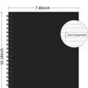 Lined Spiral Notebook B5 Black Journal 7.48'' X 10.18''-4 Pack 7mm College Ruled Hardcover Notebooks 160 Pages 100GSM Thick Paper for Note Taking School Office Supplies