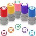5 PCS Teacher Stamps for Classroom Self-Inking Rubber Behavior Stamps for Grading Cute Motivational Scoring Stamp Set for Homework Test Encouraging Students School Supplies(Style C Multicolor)