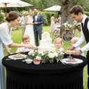 Moosfor Spandex Fitted 72 inch Round Tablecloth 2 Pack, Elastic Stretch Wrinkle Resistant 6FT Table Skirt, Washable Reusable Table Cover for Wedding, Banquet, Party Events, Black