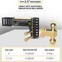 TIROL 2.5" Adjustable Trailer Hitch - 2 1/2 Receiver Hitch, 4" Drop/Rise, 2'' & 2-5/16'' Ball Hitches Max 25000 Lbs Heavy Duty Towing Ball Mount, RVs, Campers, Boat Trailers