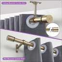 Curtain Rods for Windows 72 to 144 Inches - Aluminium Finials and Brackets - 1 Inch Decorative Window Rods - Adjustable Heavy Duty Curtain Rod - Wall & Ceiling Mounted - Antique Bronze Finish