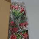 4 Pack Christmas Flowers Artificial Velvet Poinsettias with Glitter Balls Pine Cones Fake Berry Bouquet Winter Flowers Ornaments for Vase Party DIY Indoor Table Centerpieces Cemetery Xmas Decorations (Red)