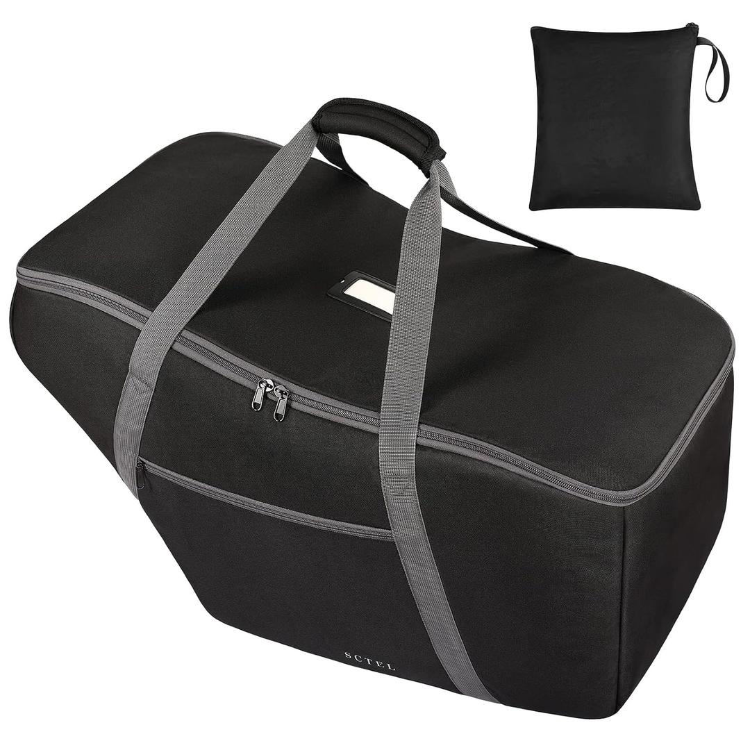 SCTEL Car Seat Travel Bag Fit Graco SnugRide 35 Lite and Base, Chicco KeyFit 30 and Base, Car seat Bags for Air Travel, Padded Infant Carrier Bag with side pocket and Protective Feet, Extra small Bag