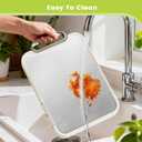 Titanium Cutting Board for Kitchen, Cutting Boards Non Toxic Double Sided Metal Pure Titanium and Wheat Straw PP Chopping Board Food Grade Easy to Clean Large Size 16"*10"*0.9"(White)