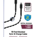 Zgear USB-C/C Fast Charge Braided Cable with EnduraTech