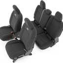 Rough Country Neoprene Seat Covers for Jeep Gladiator JT (2020-2025) w/Factory Cloth Seats & No Cup Holder - Waterproof & UV Resistant, Foam Padded, Front & Rear Seat Cover Set