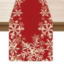 XCHI Red Snowflakes Winter Christmas Xmas Table Runner Table Decoration for Home Kitchen Dining Holiday Decor 13x72 Inch
