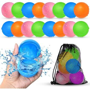 SOPPYCID 16Pcs Reusable Water Balloons for Kids, Pool Beach Water Toys for Boys and Girls, Summer Toy for Outdoor Games