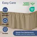 Wrap Around Dust Ruffle Bed Skirt - Beige - for King Size Beds with 15 Inch Drop - Easy Fit Elastic Strap - Adjustable Pleated Bedskirt w/Brushed Fabric - Wrinkle Free - for Women, Men, Kids & Teens