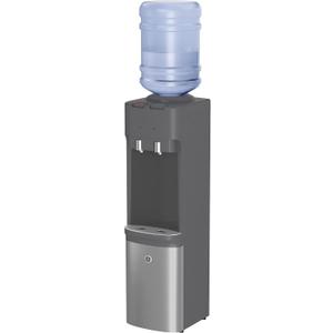 GE Top-Loading Hot and Cold Water Dispenser | 5 Gallon Water Cooler for Home or Office | 2 Temperature Settings | Taller 13" Dispenser Height | Freestanding with LED Night Light| Charcoal