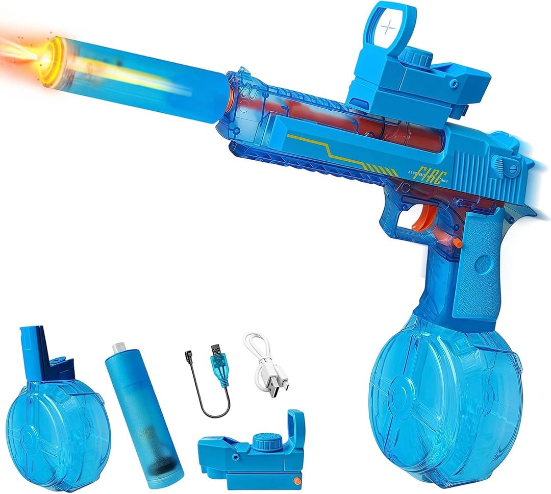 Super Electric Water Gun, Powerful 425CC High Capacity Automatic Squirt Guns Up to 32 FT Range for Swimming Pool Party Beach Outdoor Activity