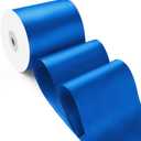 3 Inch 25 Yard Wide Satin Ribbon Royal Blue, Solid Fabric Large Ribbon Roll for Cutting Ceremony Wedding Opening Party Decoration, Chairs, Sewing, Festival Pageant Sashes
