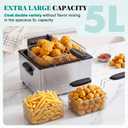 DUMOS Deep Fryer with 3 Baskets, 1800W Electric Fryer with 5 Liter Capacity