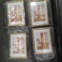 3.5x5 Picture Frame Set of 3, Matte Brass Modern Thin Aluminum Metal Photo Frame with HD Glass, Fits 2.5x3.5 with Mat or 3.5 x 5 without Mat, for Tabletop and Wall Mounting